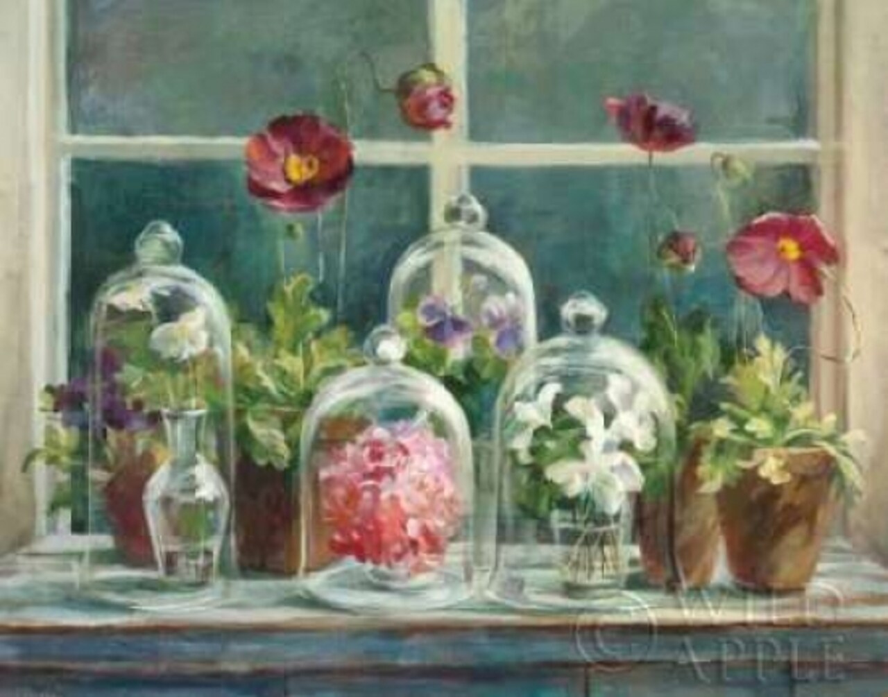 Purple Poppies Windowsill Crop Poster Print by Danhui Nai - Item # VARPDX8803